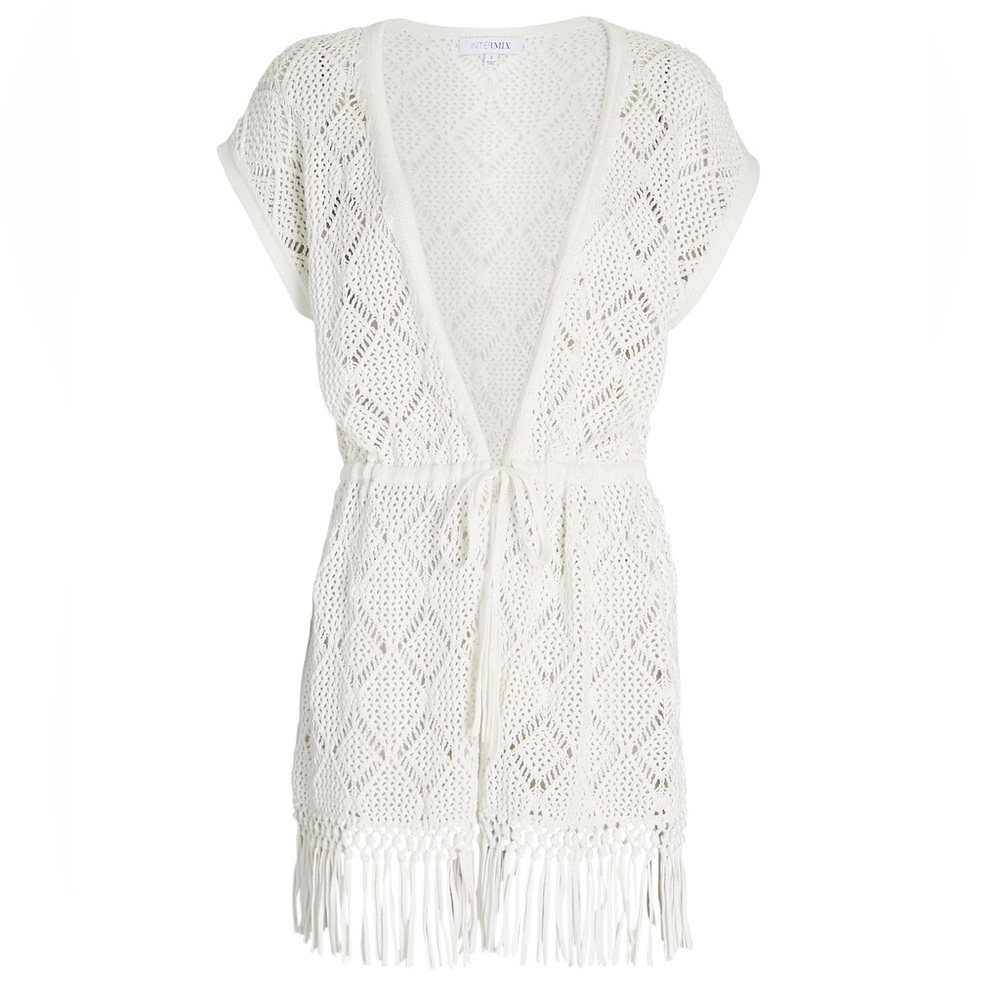 INTERMIX White Crochet Swim Coverup